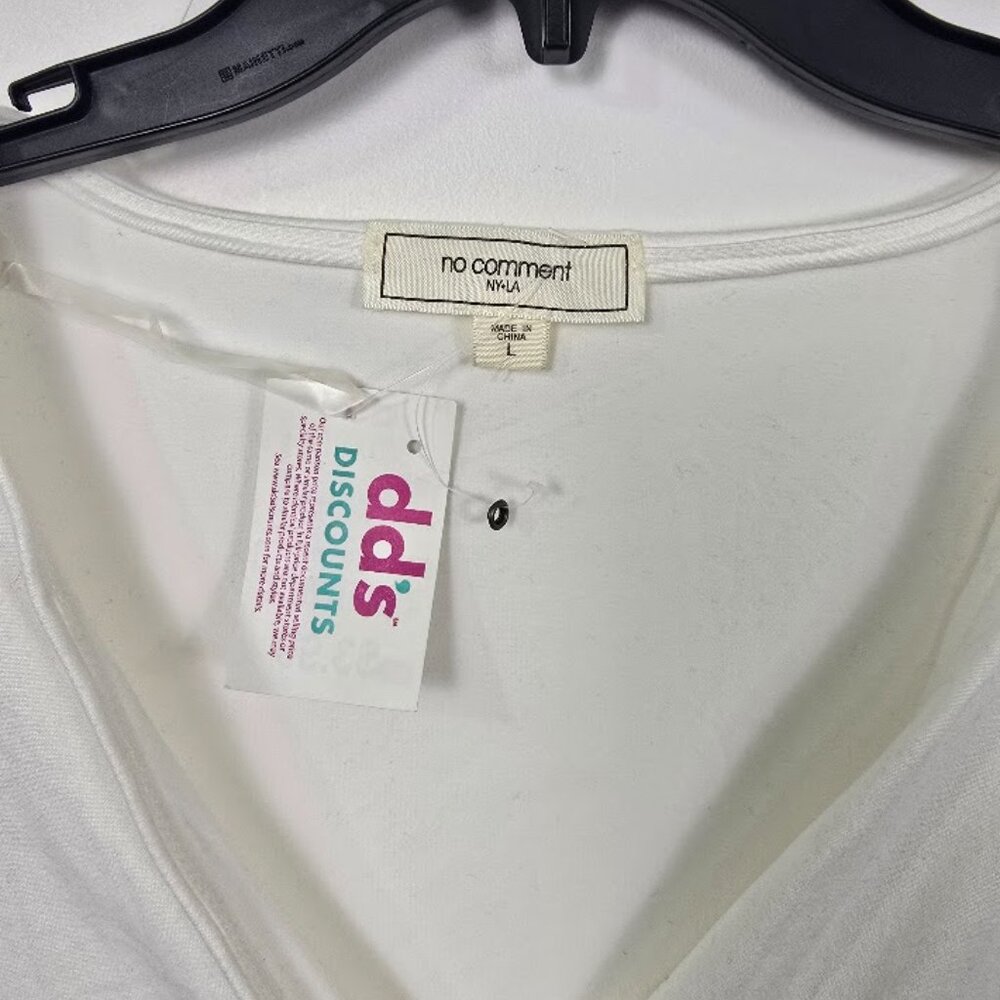 White Wrap Crop Top Tie Waist Short Sleeve Large - Picture 4 of 5